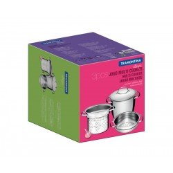 JOGO MULTI COOKER ALLEGRA EM ACO INOX 3 PECAS TRAMONTINA