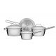 JOGO DE PANELAS ALLEGRA EM ACO INOX COM FUNDO TRIPLO 4 PC TRAMONTINA