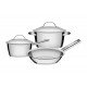 JOGO DE PANELAS ACO INOX COM FUNDO TRIPLO 3 PC TRAMONTINA