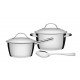 JOGO DE PANELAS ACO INOX COM FUNDO TRIPLO 3 PC TRAMONTINA