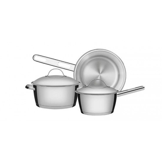 JOGO DE PANELAS ACO INOX COM FUNDO TRIPLO 3 PC TRAMONTINA