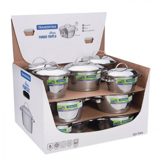 DISPLAY 12 PCS PANELAS PRECO UNICO ALLEGRA TRAMONTINA