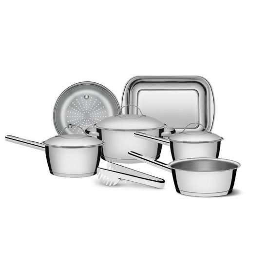 JOGO DE PANELAS ACO INOX COM FUNDO TRIPLO 7 PC TRAMONTINA