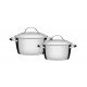 JOGO DE PANELAS ALLEGRA EM ACO INOX COM FUNDO TRIPLO 2 PC TRAMONTINA