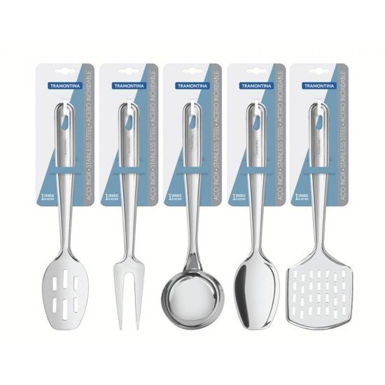 DISPLAY 50 PEÇAS DE UTENSÍLIOS EM AÇO INOX TRAMONTINA