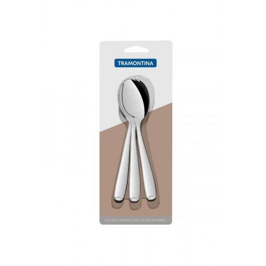 CONJUNTO DE COLHERES PARA SOBREMESA ACO INOX 3 PC TRAMONTINA
