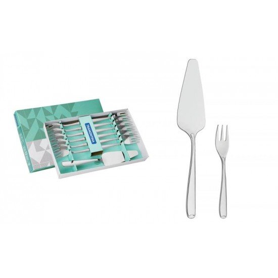 JOGO PARA TORTA COPACABANA EM ACO INOX 13 PECAS TRAMONTINA
