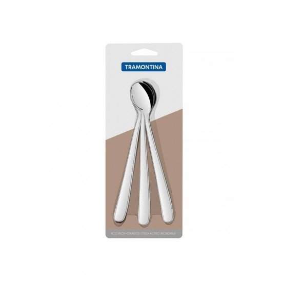CONJUNTO DE COLHERES PARA REFRESCO ACO INOX 3 PC TRAMONTINA