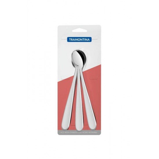 CONJUNTO DE COLHERES PARA REFRESCO ACO INOX 3 PC TRAMONTINA
