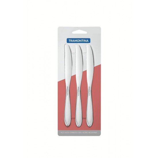 CONJUNTO DE FACAS PARA SOBREMESA AÇO INOX 3 PÇ.