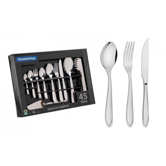 FAQUEIRO PARA CHURRASCO LAGUNA EM ACO INOX 45 PECAS TRAMONTINA