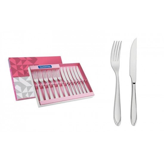 JOGO PARA CHURRASCO LAGUNA EM ACO INOX 12 PECAS TRAMONTINA