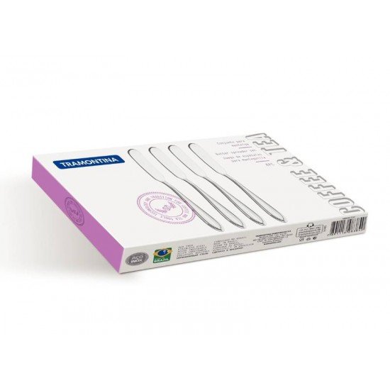 JOGO DE ESPÁTULAS PARA MANTEIGA TRAMONTINA LAGUNA EM AÇO INOX 4 PEÇAS