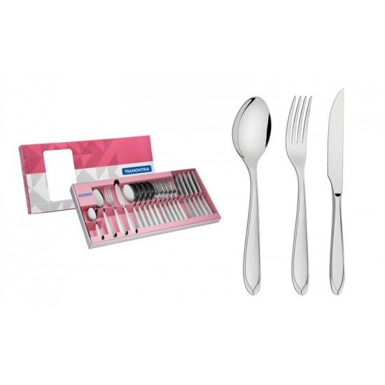 FAQUEIRO PARA CHURRASCO LAGUNA EM ACO INOX 24 PECAS TRAMONTINA