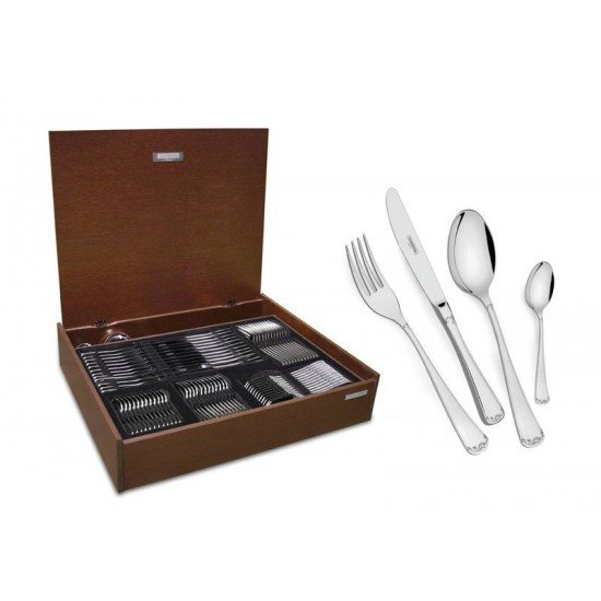 FAQUEIRO ACO INOX COM FACA DE MESA E ESTOJO DE MADEIRA 130 PC TRAMONTINA