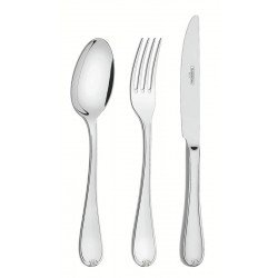 FAQUEIRO TRAMONTINA VICENZA EM AÇO INOX COM FACAS DE MESA FORJADAS SEM ESTOJO ACABAMENTO ALTO BRILHO COM DETALHES NO CABO SEM ESTOJO 101 PEÇAS