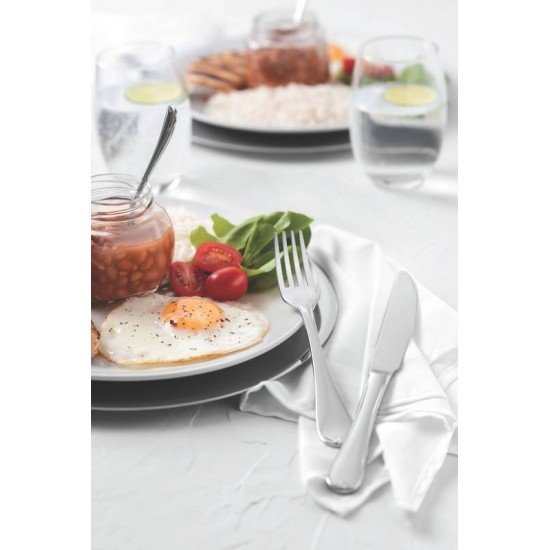 FAQUEIRO TRAMONTINA VICENZA EM AÇO INOX COM FACAS DE MESA FORJADAS SEM ESTOJO ACABAMENTO ALTO BRILHO COM DETALHES NO CABO SEM ESTOJO 101 PEÇAS