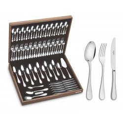 FAQUEIRO ACO INOX COM FACAS FORJADAS E ESTOJO DE MADEIRA 76 PC TRAMONTINA