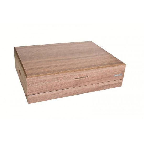 FAQUEIRO TRAMONTINA CLASSIC EM AÇO INOX COM FACAS DE MESA FORJADAS ACABAMENTO BRILHO E ESTOJO DE MADEIRA 130 PEÇAS