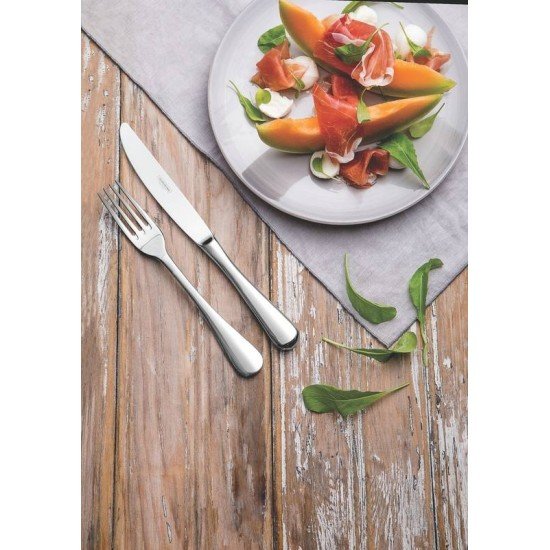 FAQUEIRO TRAMONTINA CLASSIC EM AÇO INOX COM FACAS DE MESA FORJADAS ACABAMENTO BRILHO E ESTOJO DE MADEIRA 76 PEÇAS