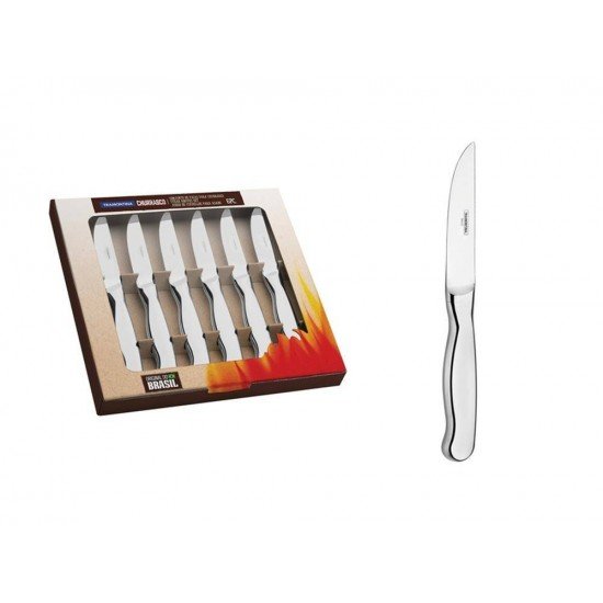 JOGO ACO INOX FACAS PARA CHURRASCOCOM FIO 6 PEÇAS TRAMONTINA