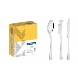 FAQUEIRO HAVANA EM ACO INOX COM FACAS PARA CHURRASCO ACABAMENTO EM BRILHO 45 PECAS TRAMONTINA