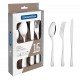 FAQUEIRO ACO INOX COM FACA DE MESA 16 PC TRAMONTINA