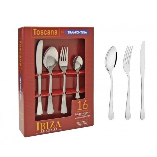 FAQUEIRO ACO INOX COM FACA DE MESA 24 PC TRAMONTINA