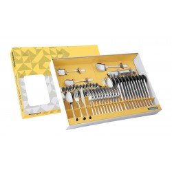 FAQUEIRO HAVANA EM ACO INOX COM FACAS PARA CHURRASCO ACABAMENTO EM BRILHO 76 PECAS TRAMONTINA