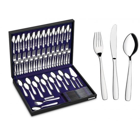 FAQUEIRO ACO INOX COM ESTOJO DE MADEIRA 76 PC TRAMONTINA
