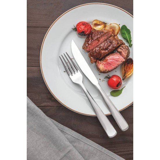 FAQUEIRO TRAMONTINA PACIFIC EM AÇO INOX COM FACAS PARA CHURRASCO ACABAMENTO ALTO BRILHO COM DETALHES NO CABO 36 PEÇAS