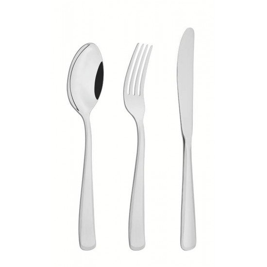 FAQUEIRO TRAMONTINA PACIFIC EM AÇO INOX COM FACAS DE MESA ACABAMENTO ALTO BRILHO COM DETALHES NO CABO 72 PEÇAS