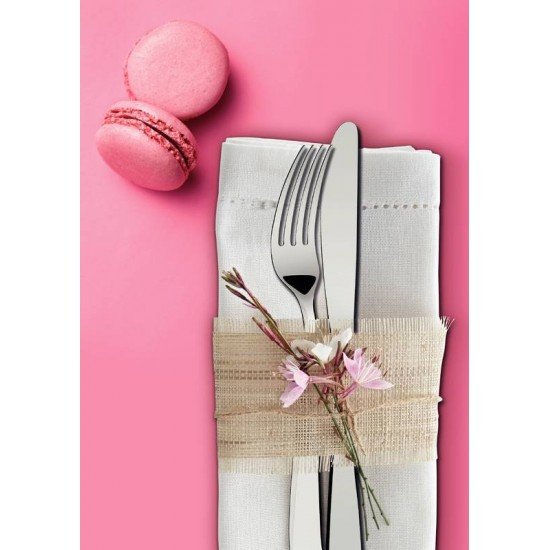 FAQUEIRO TRAMONTINA PACIFIC EM AÇO INOX COM FACAS DE MESA ACABAMENTO ALTO BRILHO COM DETALHES NO CABO 72 PEÇAS