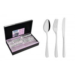 FAQUEIRO EM ACO INOX COM FACAS DE MESA ACABAMENTO BRILHO E FOSCO 72 PECAS TRAMONTINA