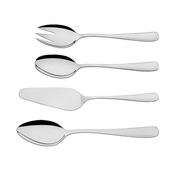 JOGO DE UTENSILIOS EM ACO INOX ACABAMENTO BRILHO E FOSCO 4 PECAS TRAMONTINA