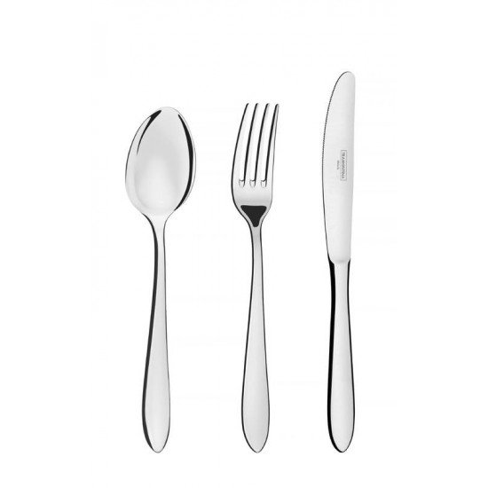 FAQUEIRO SATRI EM ACO INOX COM FACAS DE MESA ACABAMENTO ALTO BRILHO SEM ESTOJO 101 PECAS TRAMONTINA