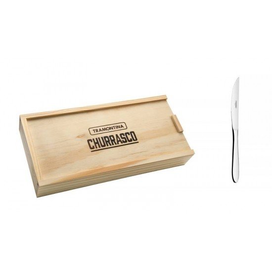 CONJUNTO DE FACAS PARA CHURRASCO SATRI EM ACO INOX 6 PECAS TRAMONTINA