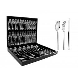 FAQUEIRO OSLO EM ACO INOX COM FACAS DE MESA E ESTOJO DE MADEIRA 76 PECAS TRAMONTINA