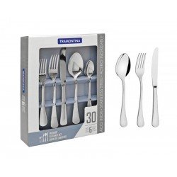 FAQUEIRO ACO INOX COM FACAS DE MESA FORJADAS 30 PC TRAMONTINA