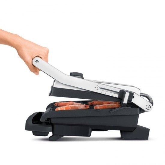 GRILL ELÉTRICO TRAMONTINA BY BREVILLE AÇO INOX ADJUSTA PRATA E PRETO