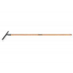 RASTELO ANCINHO METALICO ESTAMPADO 12 DENTES CABO MADEIRA 120 CM TRAMONTINA