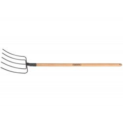 FORCADO METALICO DE ARAME 5 DENTES CABO DE MADEIRA DE 120 CM TRAMONTINA