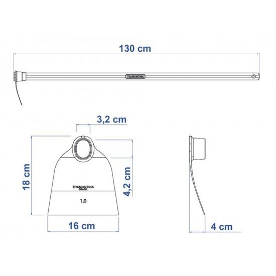 ENXADA METALICA 205 10 CABO DE MADEIRA DE 130 CM TRAMONTINA