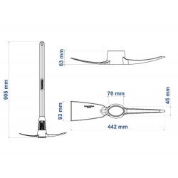 PICARETA METALICA ALVIAO TAMANHO 4 CABO DE MADEIRA DE 90 CM TRAMONTINA
