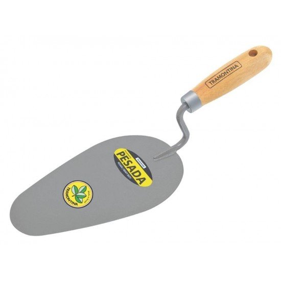 COLHER DE PEDREIRO METALICA REDONDA DE 8 COM CABO DE MADEIRA TRAMONTINA