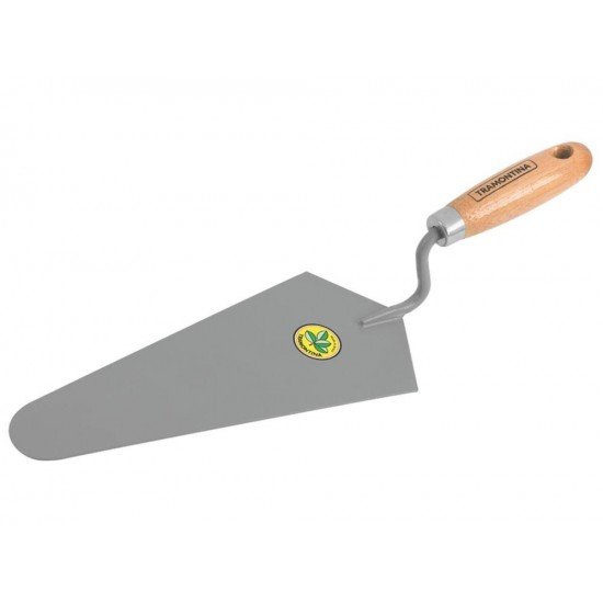 COLHER DE PEDREIRO METALICA QUADRADA DE 10 COM CABO DE MADEIRA TRAMONTINA