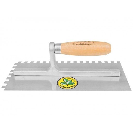 DESEMPENADEIRA METALICA COM DENTES E CABO DE MADEIRA COM HASTE DE ALUMINIO TRAMONTINA