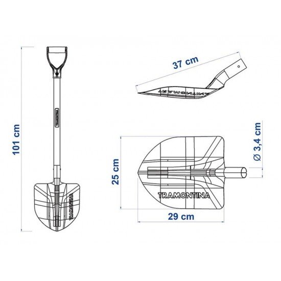 PA DE BICO METALICA 459 30 COM CABO DE MADEIRA DE 71 CM E COM EMPUNHADURA PLASTICA TRAMONTINA