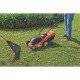 VASSOURA PLASTICA LARANJA 18 DENTES COM CABO DE MADEIRA DE 120 CM DESMONTADO PARA JARDIM TRAMONTINA