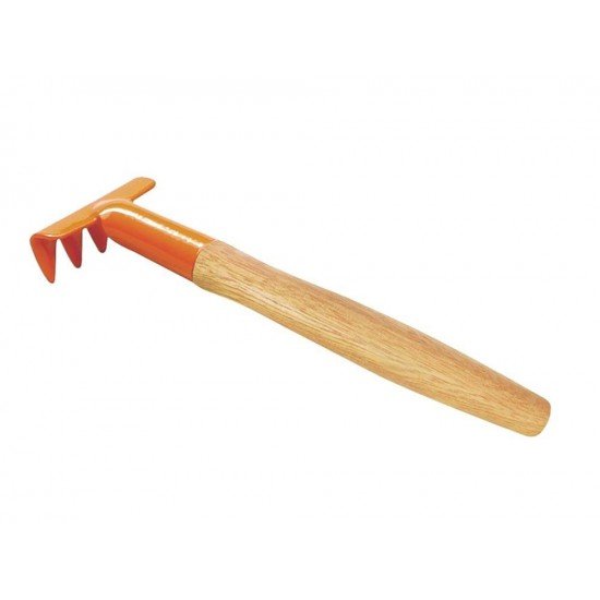 RASTELO ANCINHO METALICO 4 DENTES COM CABO MADEIRA TRAMONTINA